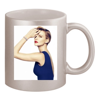 Charlize Theron 11oz Metallic Silver Mug