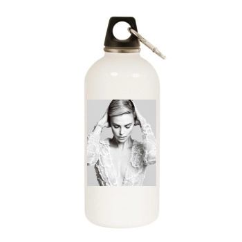 Charlize Theron White Water Bottle With Carabiner