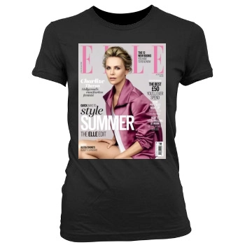 Charlize Theron Women's Junior Cut Crewneck T-Shirt