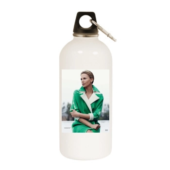 Charlize Theron White Water Bottle With Carabiner