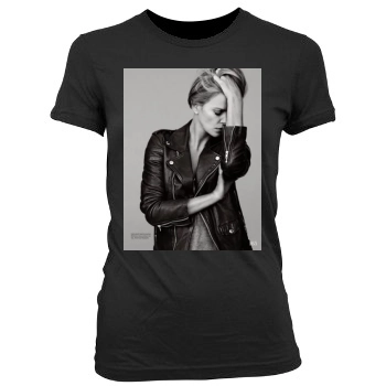 Charlize Theron Women's Junior Cut Crewneck T-Shirt