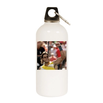 Rafael Nadal White Water Bottle With Carabiner