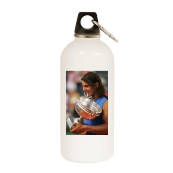 Rafael Nadal White Water Bottle With Carabiner