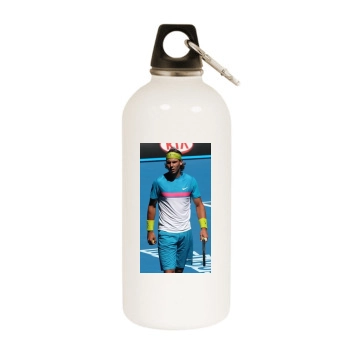 Rafael Nadal White Water Bottle With Carabiner