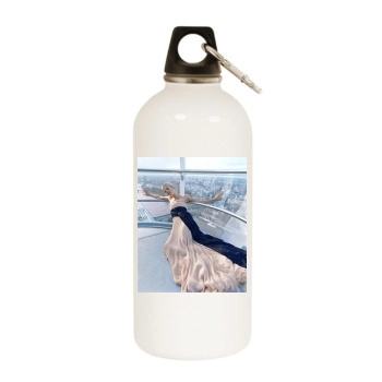 Rosamund Pike White Water Bottle With Carabiner