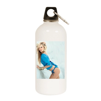 Candice Swanepoel White Water Bottle With Carabiner