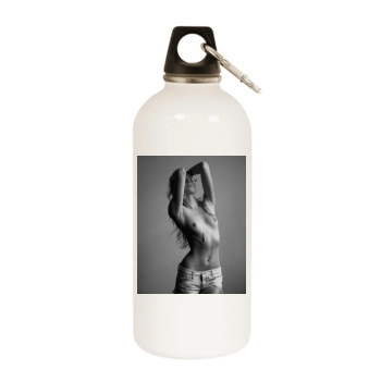 Candice Swanepoel White Water Bottle With Carabiner