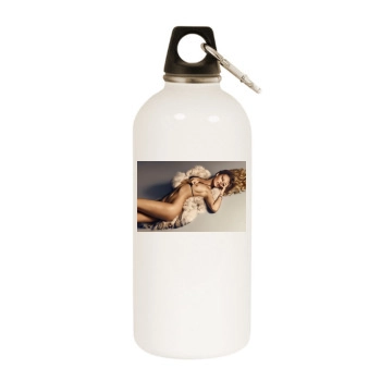 Candice Swanepoel White Water Bottle With Carabiner