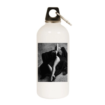 Candice Swanepoel White Water Bottle With Carabiner