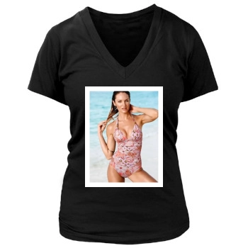 Candice Swanepoel Women's Deep V-Neck TShirt