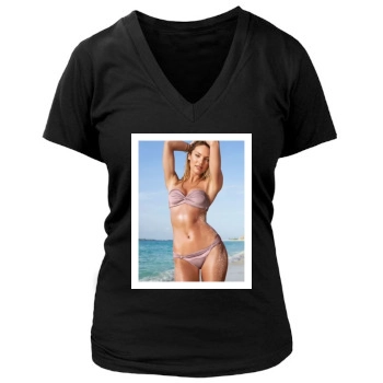 Candice Swanepoel Women's Deep V-Neck TShirt