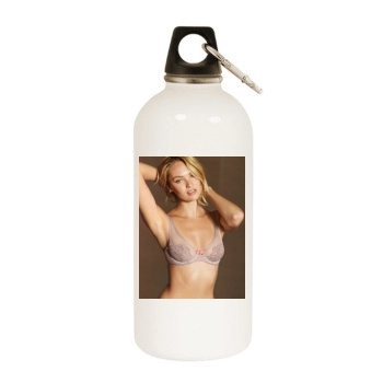 Candice Swanepoel White Water Bottle With Carabiner