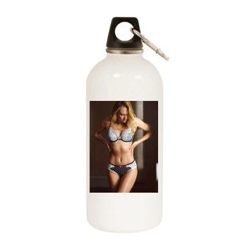 Candice Swanepoel White Water Bottle With Carabiner