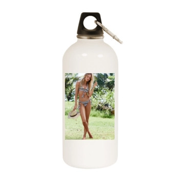 Candice Swanepoel White Water Bottle With Carabiner