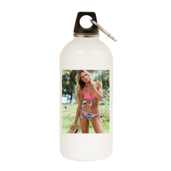 Candice Swanepoel White Water Bottle With Carabiner