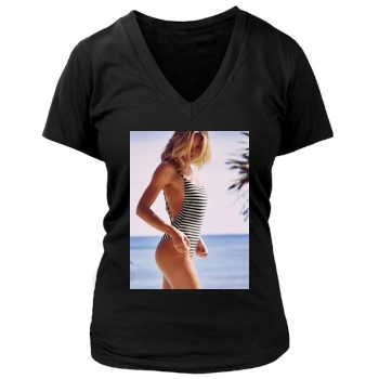 Candice Swanepoel Women's Deep V-Neck TShirt