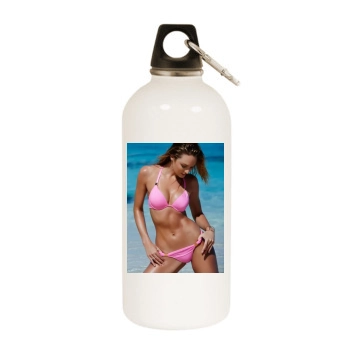 Candice Swanepoel White Water Bottle With Carabiner