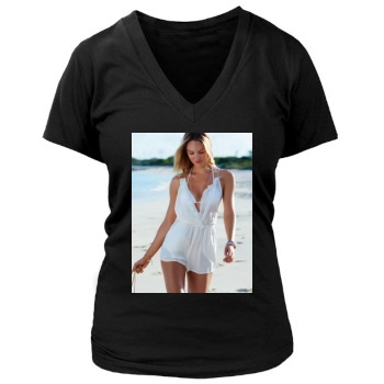 Candice Swanepoel Women's Deep V-Neck TShirt