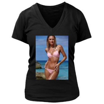 Candice Swanepoel Women's Deep V-Neck TShirt