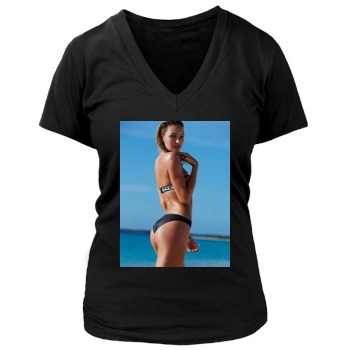 Candice Swanepoel Women's Deep V-Neck TShirt