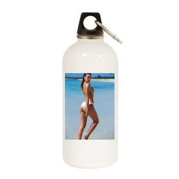 Candice Swanepoel White Water Bottle With Carabiner