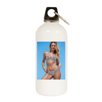 Candice Swanepoel White Water Bottle With Carabiner