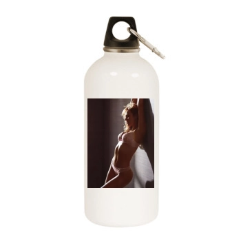 Candice Swanepoel White Water Bottle With Carabiner