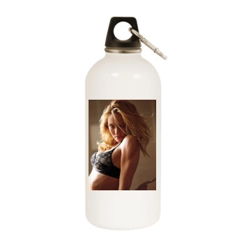 Candice Swanepoel White Water Bottle With Carabiner