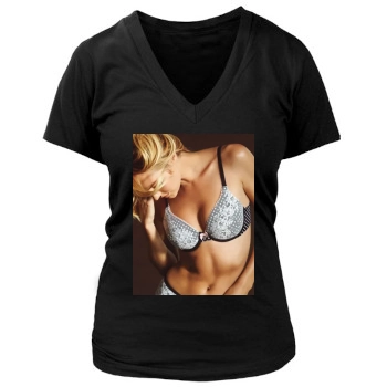 Candice Swanepoel Women's Deep V-Neck TShirt