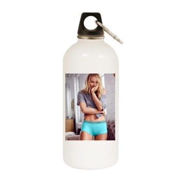 Candice Swanepoel White Water Bottle With Carabiner