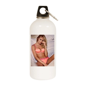 Candice Swanepoel White Water Bottle With Carabiner