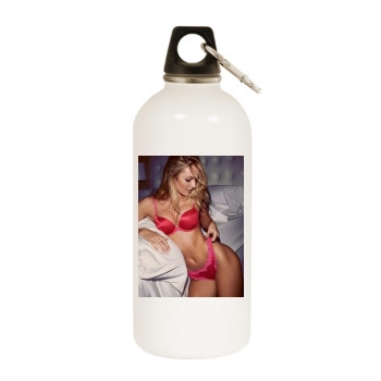 Candice Swanepoel White Water Bottle With Carabiner