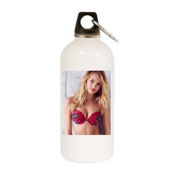 Candice Swanepoel White Water Bottle With Carabiner