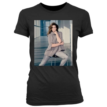 Cindy Crawford Women's Junior Cut Crewneck T-Shirt