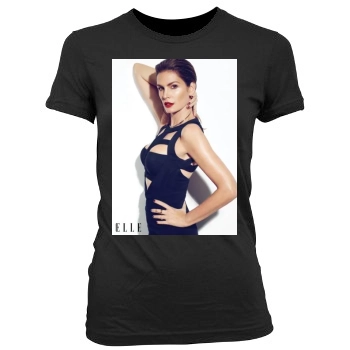 Cindy Crawford Women's Junior Cut Crewneck T-Shirt