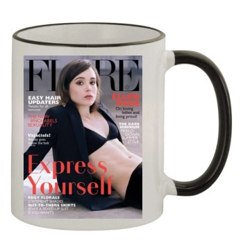 Ellen Page 11oz Colored Rim & Handle Mug