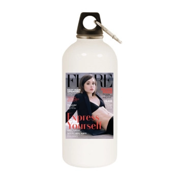 Ellen Page White Water Bottle With Carabiner