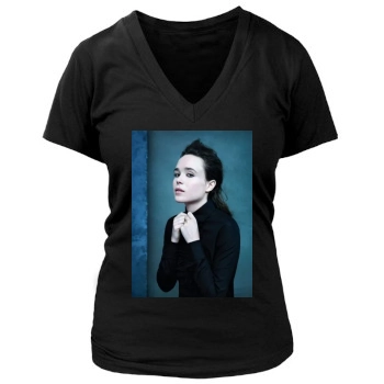 Ellen Page Women's Deep V-Neck TShirt