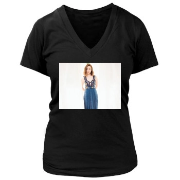 Emilia Clarke Women's Deep V-Neck TShirt