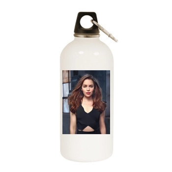 Emilia Clarke White Water Bottle With Carabiner