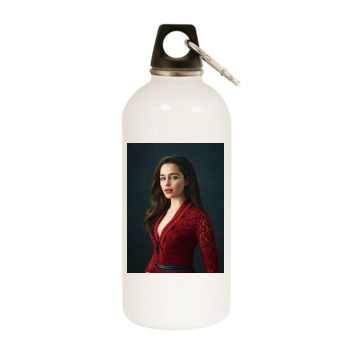 Emilia Clarke White Water Bottle With Carabiner