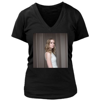 Emily Blunt Women's Deep V-Neck TShirt