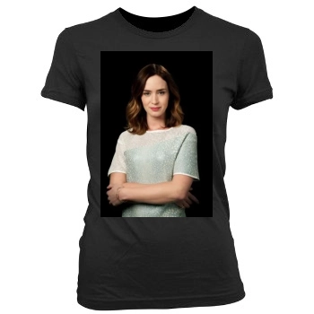 Emily Blunt Women's Junior Cut Crewneck T-Shirt