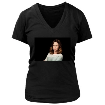 Emily Blunt Women's Deep V-Neck TShirt