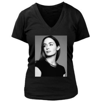 Emily Blunt Women's Deep V-Neck TShirt