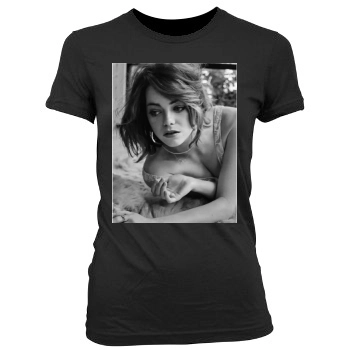 Emma Stone Women's Junior Cut Crewneck T-Shirt