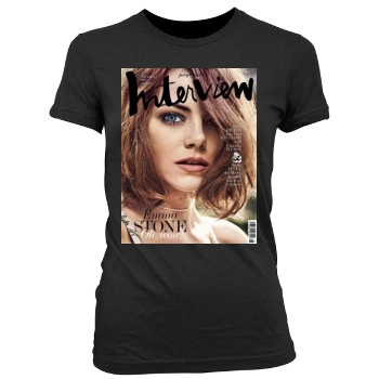 Emma Stone Women's Junior Cut Crewneck T-Shirt