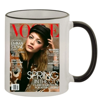 Emma Stone 11oz Colored Rim & Handle Mug