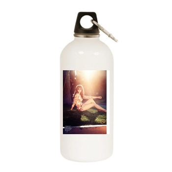 Felicity Jones White Water Bottle With Carabiner