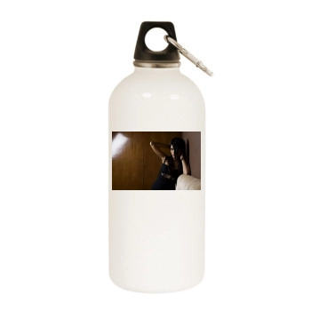 Freida Pinto White Water Bottle With Carabiner